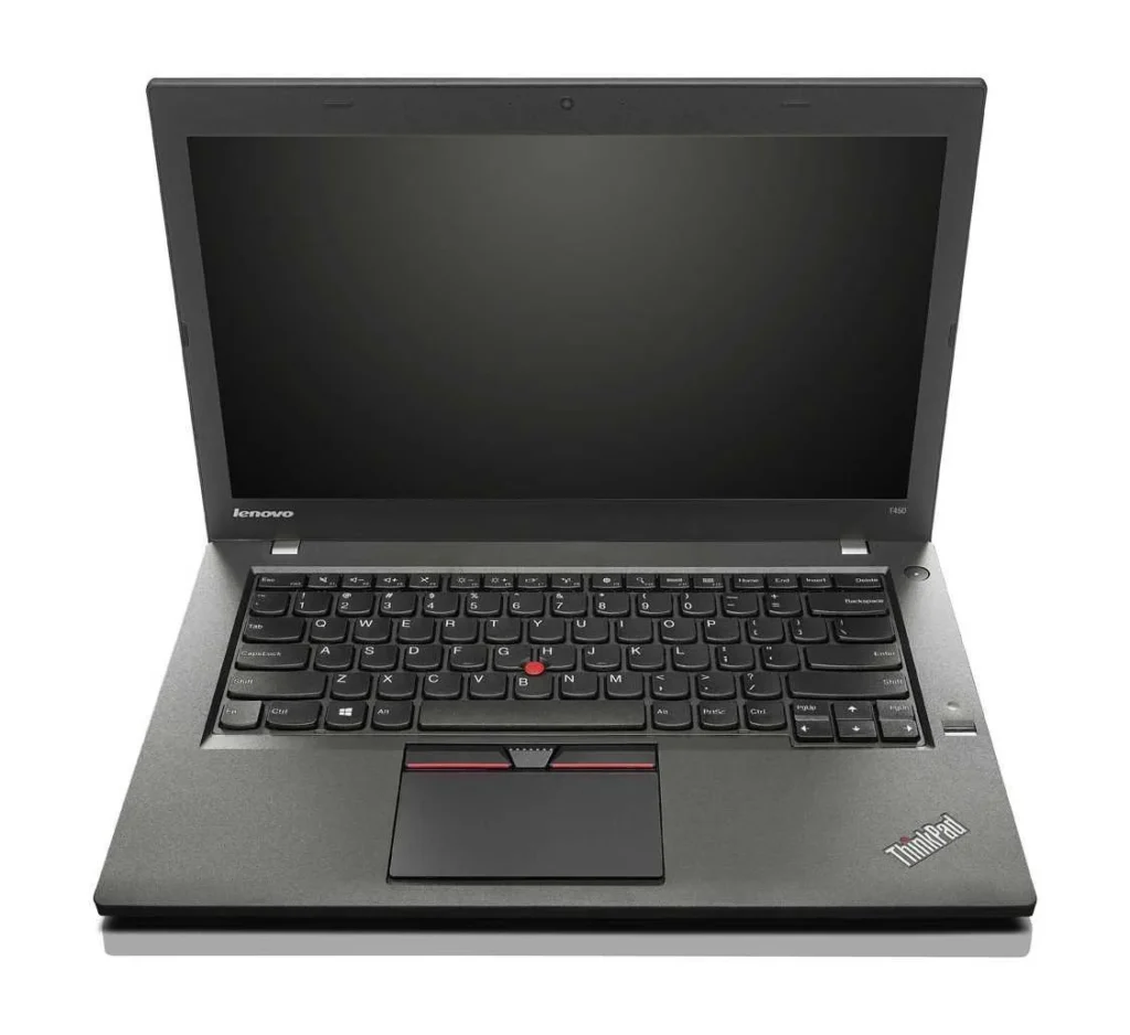Lenovo ThinkPad T450 Intel-Core I5, 5th Gen Refurbished Laptop 8GB RAM, 256GB SSD Front View