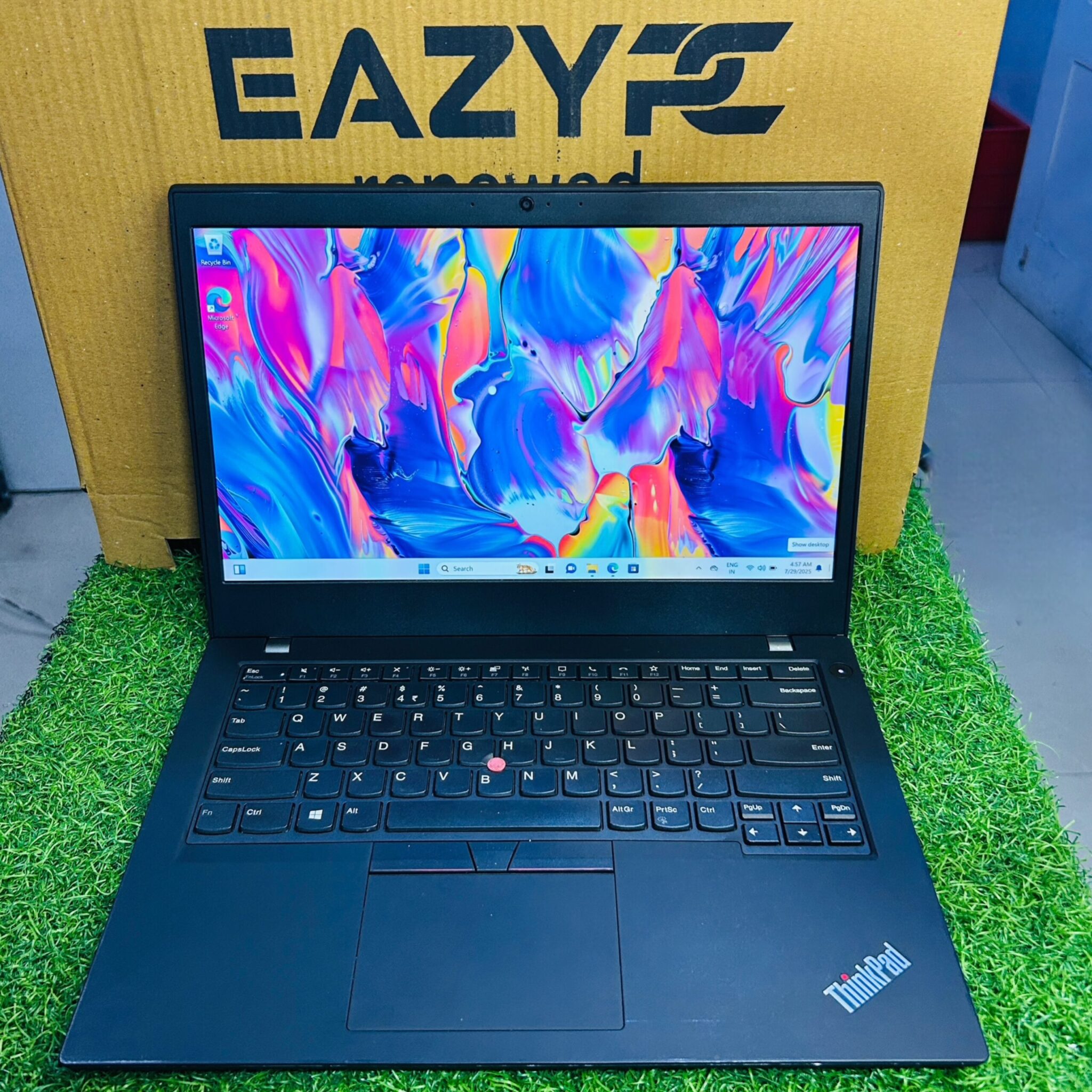 Lenovo ThinkPad T450 14″ refurbished business laptop, Intel Core i5 5th Gen, black chassis.