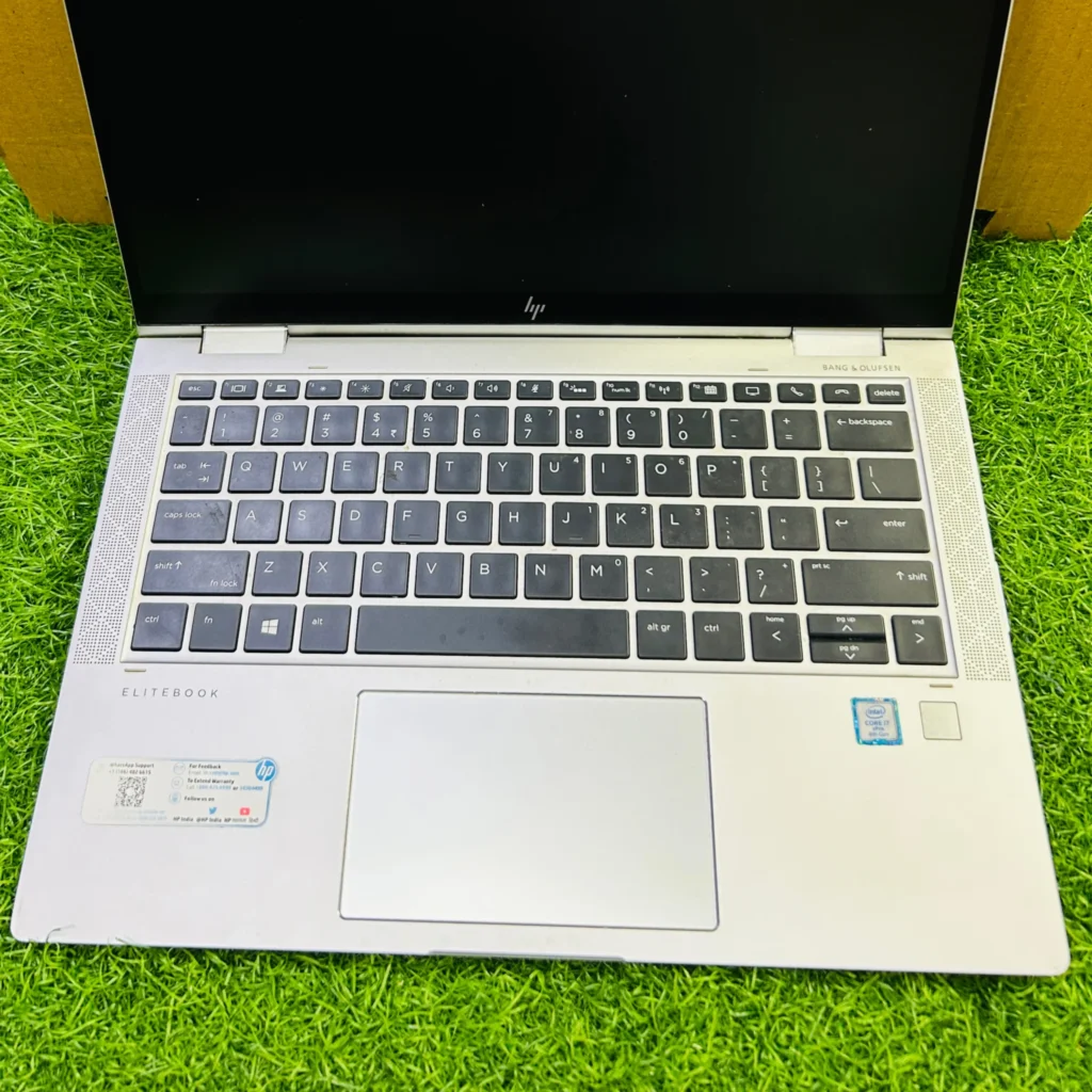 HP EliteBook X360 1030 G3 i7, 8th Gen focus on keyboard