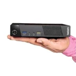 Lenovo ThinkCentre Mini PC with Intel i3 4th Gen in compact black design, ideal for office or home use.