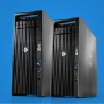 HP Z620 workstation tower with dual Intel Xeon E5-2600 series CPUs, support for up to 192 GB RAM, high-end graphics ready.