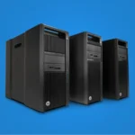 HP Z640 Workstation tower with dual Intel Xeon processors, high-end black chassis ideal for 3D/CAD workflows.
