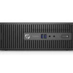 HP ProDesk 400 G3 SFF desktop with Intel Core i5 6th Gen, compact black small‑form‑factor tower with front USB ports.