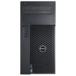 Dell Precision high-performance desktop with Intel Core i5 4th Gen, black tower chassis with front USB ports.
