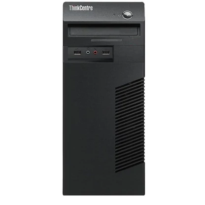 Lenovo ThinkCentre M93p Tower Desktop with Intel Core i3 4th Gen, black business-tower chassis with front USB ports.