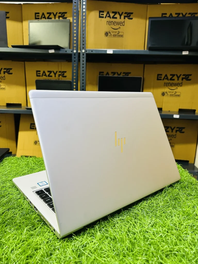 HP EliteBook 840 G5 14″ refurbished business laptop, Intel Core i5 8th Gen, sleek silver chassis.