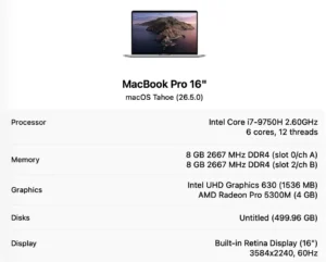 Apple MacBook Pro 16” (A2141))