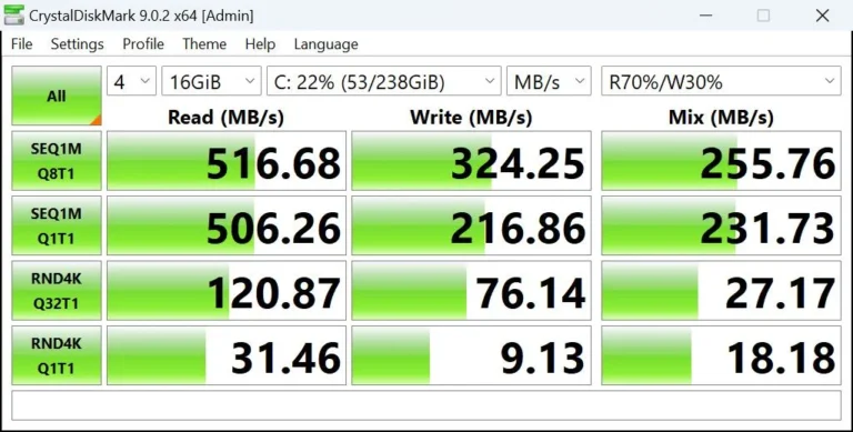 Lenovo ThinkPad X1 Carbon (7th gen) Disk Mark
