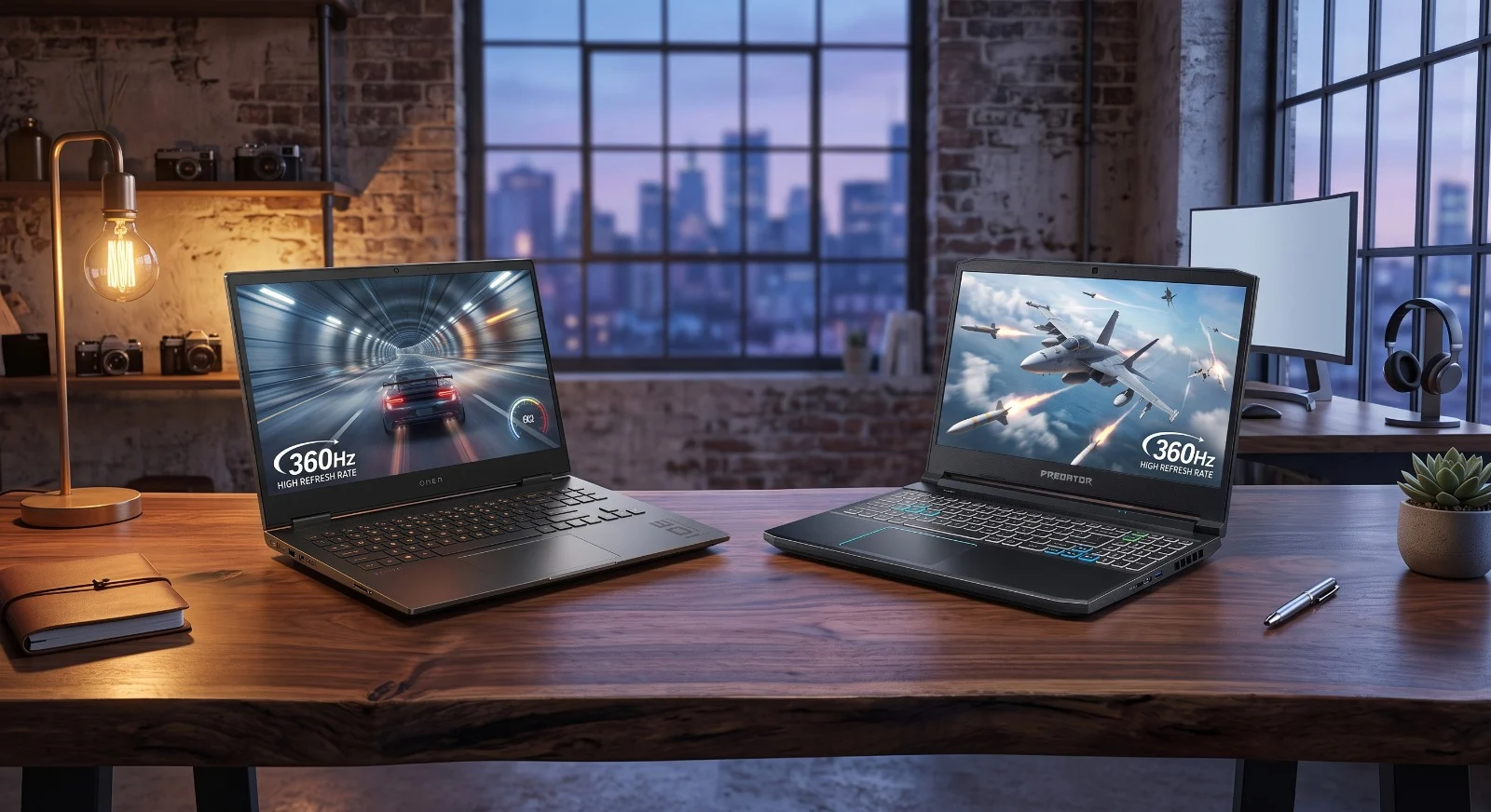 HP and Acer high refresh rate laptop displays
