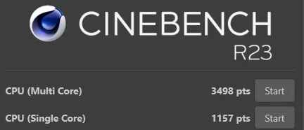 Lenovo ThinkPad E15 Gen 2 Cinebench R23 performance
