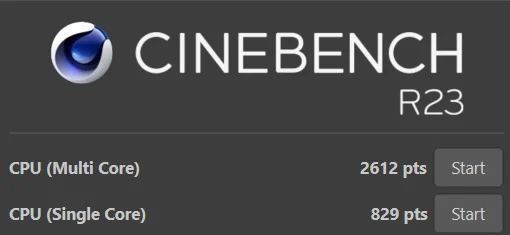 Dell Latitude 7490 Cinebench R23 CPU benchmark results