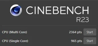 HP ProBook 440 G7 Cinebench R23 CPU benchmark results