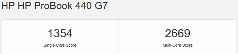 HP ProBook 440 G7 Geekbench 5 CPU benchmark results