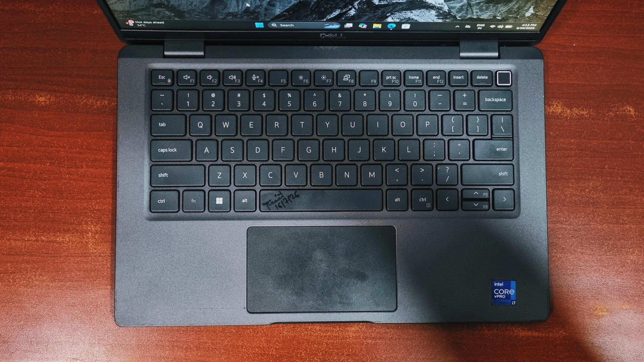 Dell Latitude 7320 keyboard layout with crisp key travel
