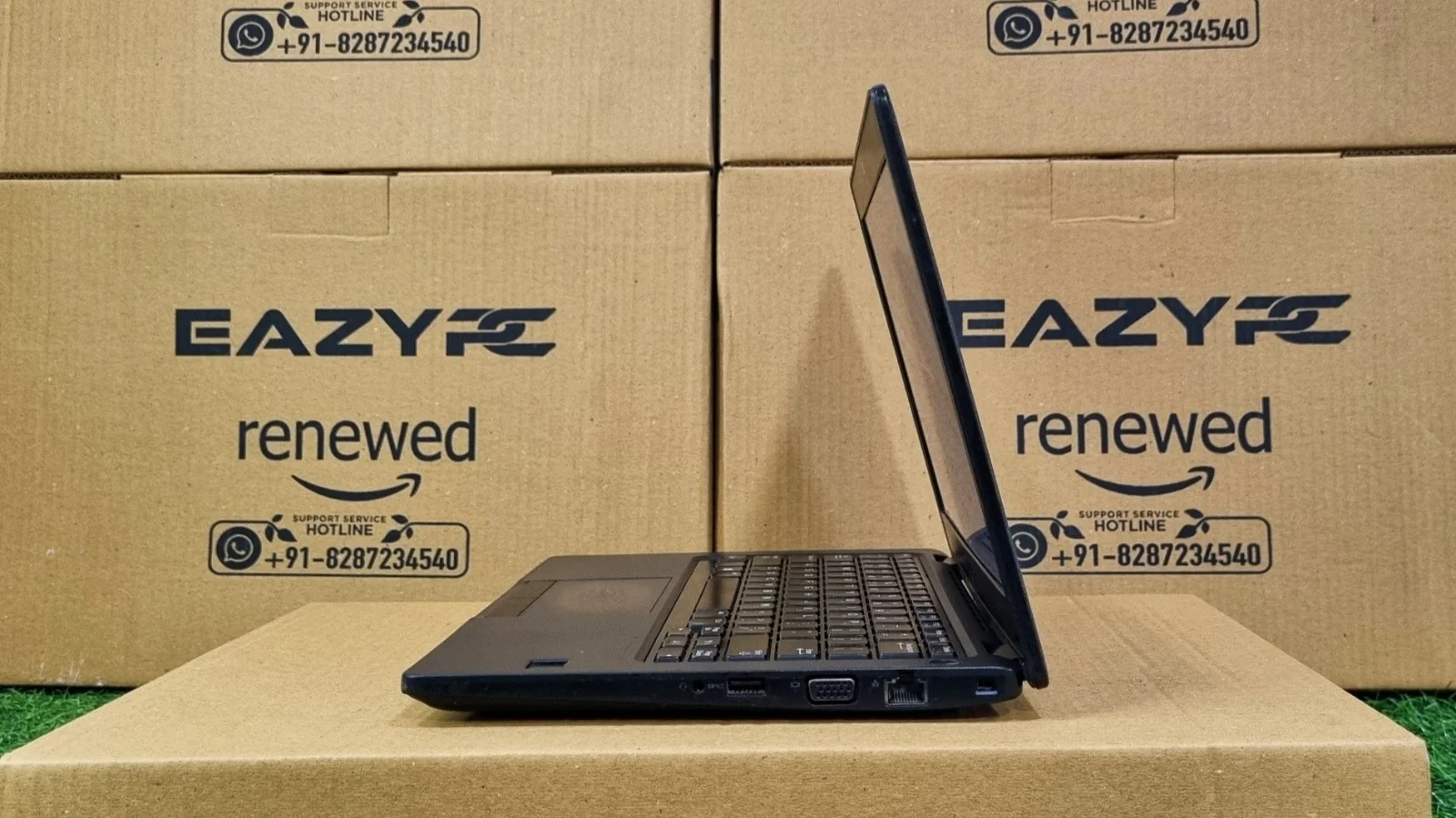Dell Latitude 5280 right side ports: headphone jack, USB Type-A 3.0 with Power Share, VGA, Ethernet and Noble wedge lock slot