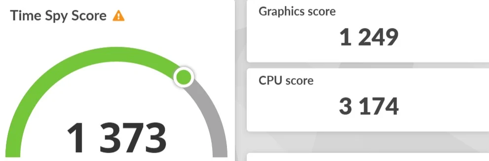 3DMark Time Spy score of Dell Latitude 7320 with Intel Iris Xe Graphics