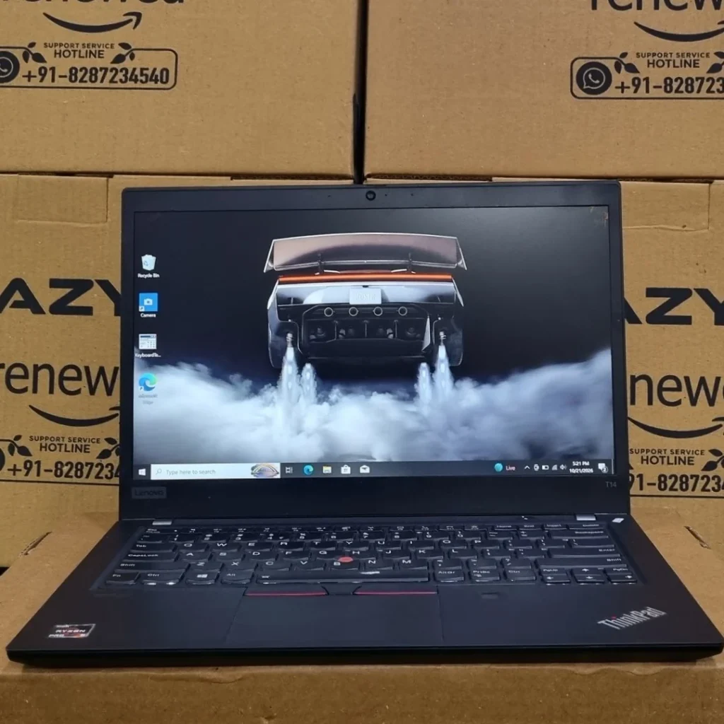 Lenovo ThinkPad T14 Gen 1 AMD Ryzen 5 PRO 4650U Refurbished Laptop 16GB RAM 256GB 512GB SSD Front View