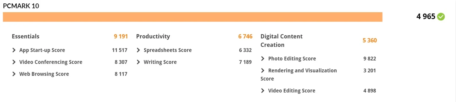 PCMark 10 benchmark results for the HP EliteBook 830 G8