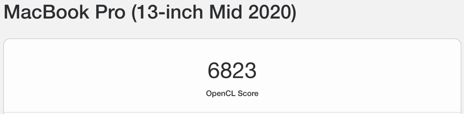 Apple MacBook Pro 13-inch (2020) Geekbench CPU benchmark results