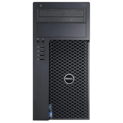 Dell Precision desktop with Intel Core i5 3rd Gen, high-performance black tower with front USB ports.