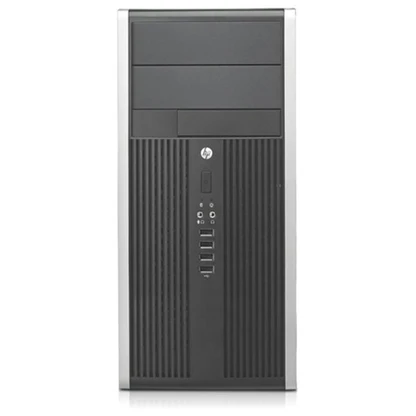 HP Pavilion 500 Tower desktop with Intel Core i5 4th Gen, black case with front USB ports and power button.