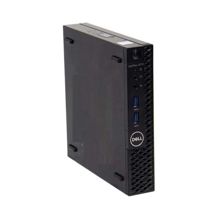 Dell OptiPlex 3070 Mini PC with Intel i5 9th Gen processor, compact black design, ideal for office use